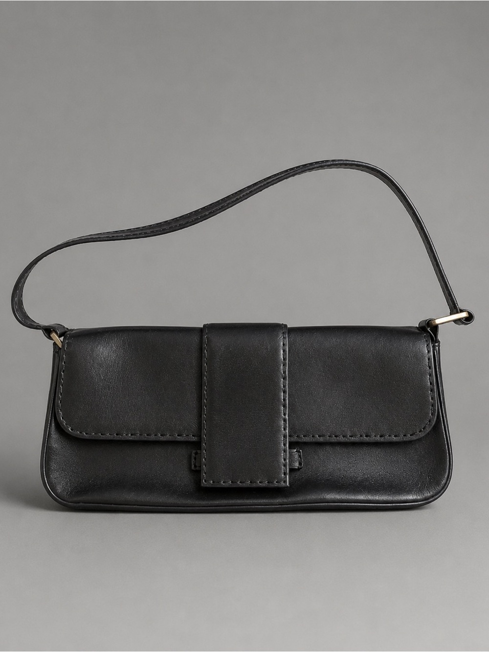 Vintage ANN TAYLOR LOFT Small Black LEATHER Purse